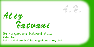 aliz hatvani business card